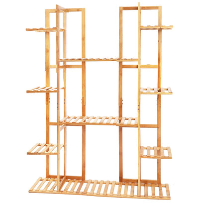 9 Tier Bamboo 17 Potted Plant Stand Rack