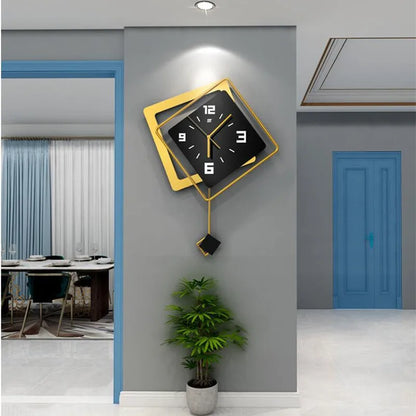 3D Nordic Square Swing Wall Clock