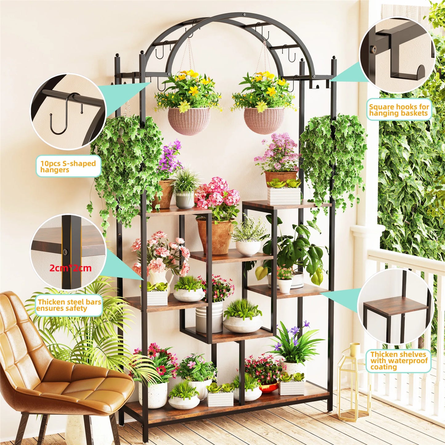 5-Tier Tall Indoor Plant Stand