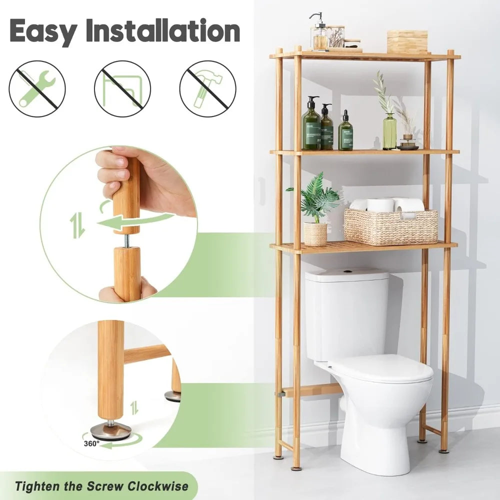 TOLIET BAMBOO SHELFS