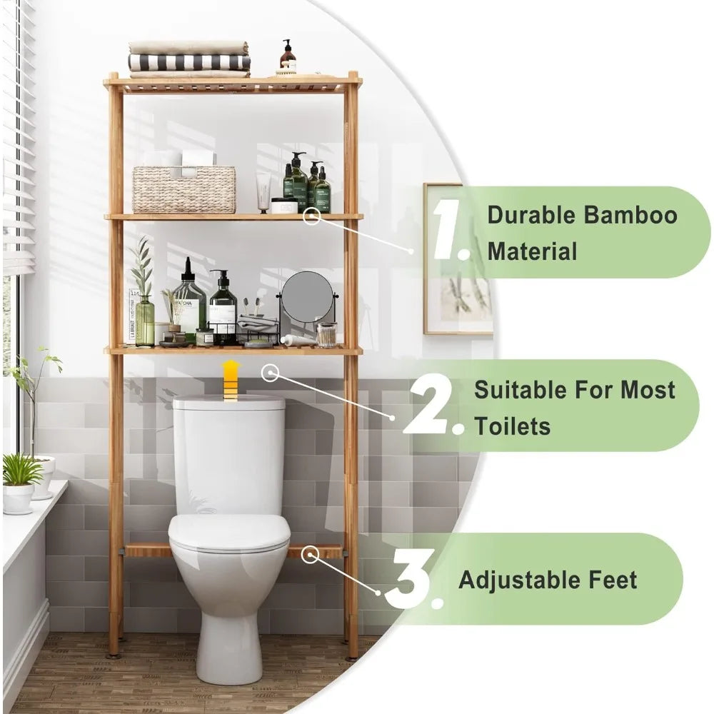 TOLIET BAMBOO SHELFS